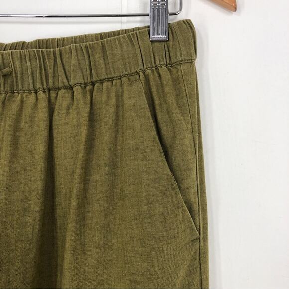Nicole Miller Linen Blend Baggy Pant Drawstring Lagenlook Boho Size Small Green - Picture 3 of 16